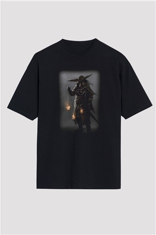 Avcı Siyah Oversize Tişört Oversize T-shirt - TişörtFabrikası