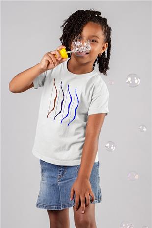 Avcılık Baskılı Unisex Beyaz Çocuk Tişört - Tshirt