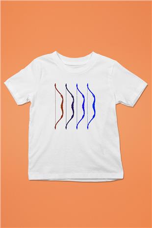 Avcılık Baskılı Unisex Beyaz Çocuk Tişört - Tshirt