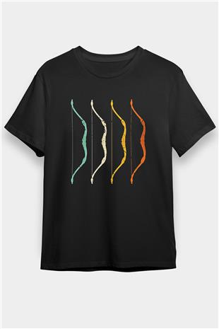 Avcılık - Hunting Baskılı Unisex Siyah Tişört - Tshirt