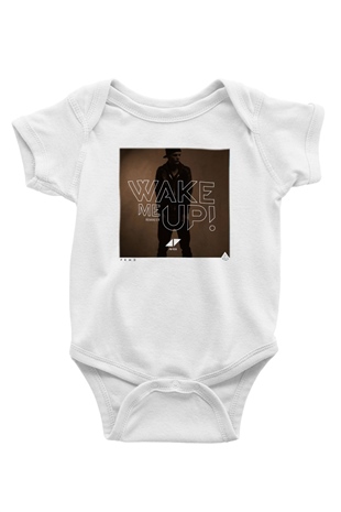 Avicii Baskılı Beyaz Unisex Bebek Body - Zıbın