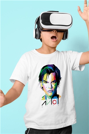 Avicii Baskılı Beyaz Unisex Çocuk Tişört