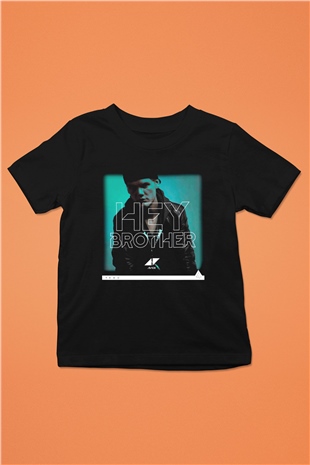 Avicii Baskılı Siyah Unisex Çocuk Tişört