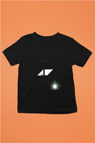 Avicii Baskılı Siyah Unisex Çocuk Tişört