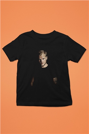 Avicii Baskılı Siyah Unisex Çocuk Tişört