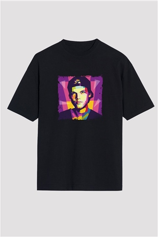 Avicii Baskılı Unisex Oversize Siyah Tişört