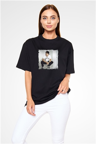 Avicii Baskılı Unisex Oversize Siyah Tişört