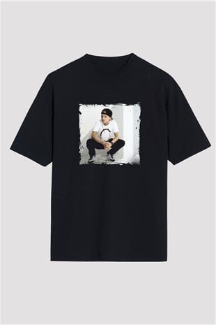 Avicii Baskılı Unisex Oversize Siyah Tişört
