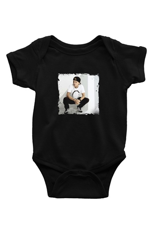 Avicii Baskılı Unisex Siyah Bebek Body - Zıbın