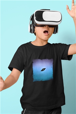 Avicii Baskılı Unisex Siyah Çocuk Tişört
