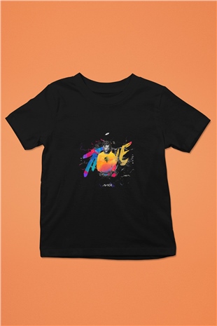 Avicii Baskılı Unisex Siyah Çocuk Tişört