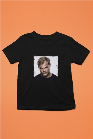 Avicii Baskılı Unisex Siyah Çocuk Tişört