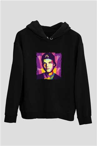 Avicii Baskılı Unisex Siyah Hoodie
