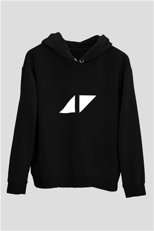 Avicii Baskılı Unisex Siyah Hoodie