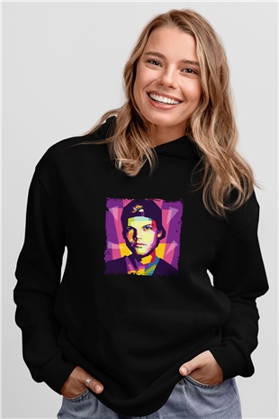 Avicii Baskılı Unisex Siyah Hoodie