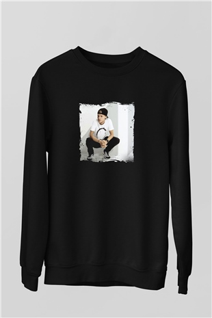 Avicii Baskılı Unisex Siyah Sweatshirt