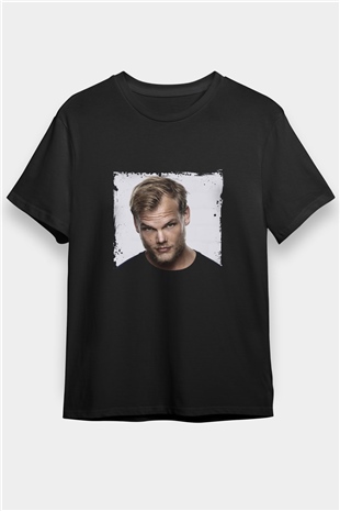 Avicii Baskılı Unisex Siyah Tişört