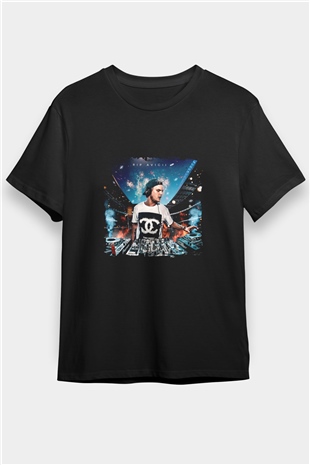 Avicii Baskılı Unisex Siyah Tişört