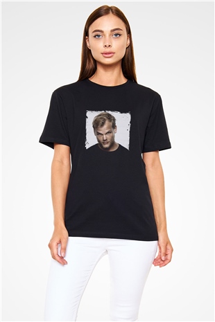 Avicii Baskılı Unisex Siyah Tişört