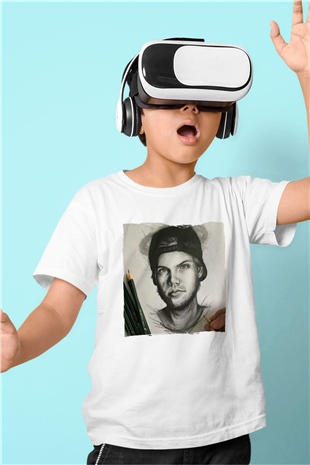 Avicii Beyaz Unisex Çocuk Tişört