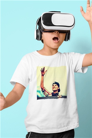 Avicii Beyaz Unisex Çocuk Tişört