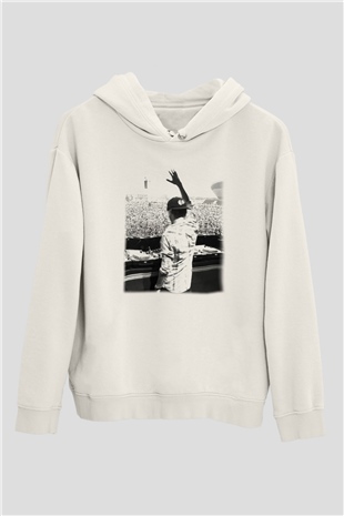 Avicii Beyaz Unisex Kapşonlu Sweatshirt