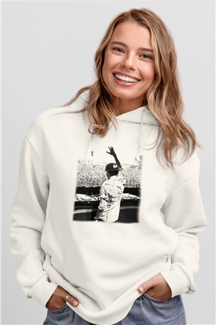 Avicii Beyaz Unisex Kapşonlu Sweatshirt