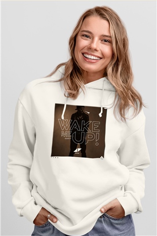 Avicii Beyaz Unisex Kapşonlu Sweatshirt