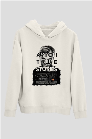 Avicii Beyaz Unisex Kapşonlu Sweatshirt