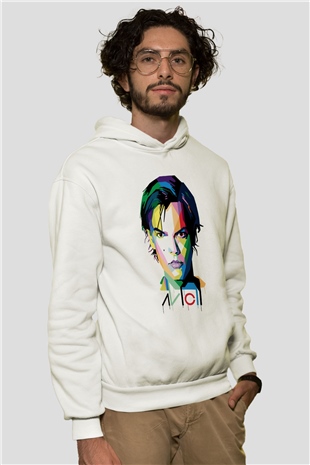 Avicii Beyaz Unisex Kapşonlu Sweatshirt