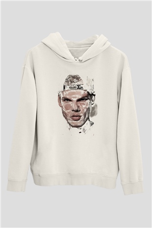 Avicii Beyaz Unisex Kapüşonlu Sweatshirt