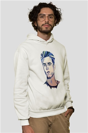 Avicii Beyaz Unisex Kapüşonlu Sweatshirt