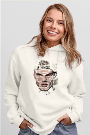 Avicii Beyaz Unisex Kapüşonlu Sweatshirt