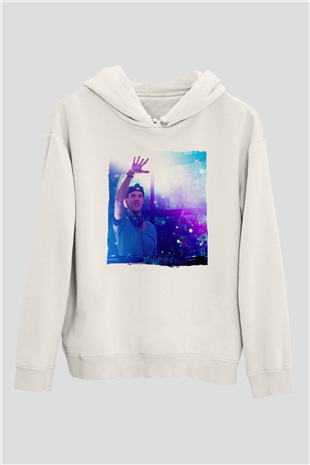 Avicii Beyaz Unisex Kapüşonlu Sweatshirt