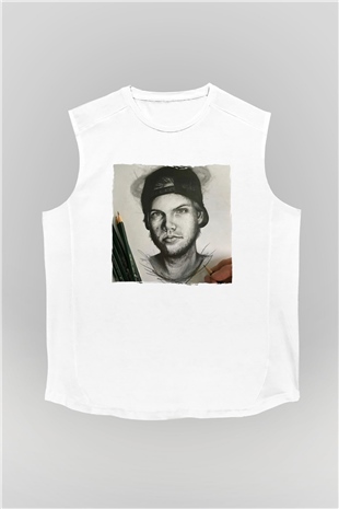 Avicii Beyaz Unisex Kolsuz Tişört