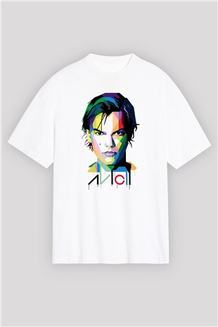 Avicii Beyaz Unisex Oversize Tişört T-Shirt