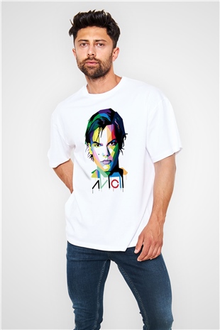 Avicii Beyaz Unisex Oversize Tişört T-Shirt