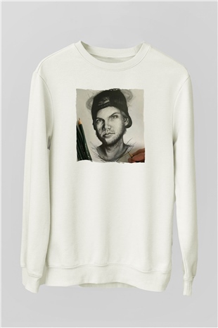 Avicii Beyaz Unisex Sweatshirt