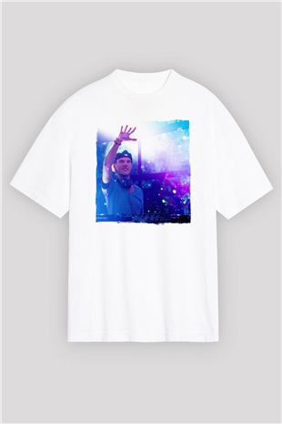 Avicii Beyaz Oversize Tişört Oversize T-shirt - TişörtFabrikası