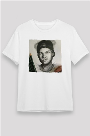 Avicii Beyaz Unisex Tişört T-Shirt - TişörtFabrikası