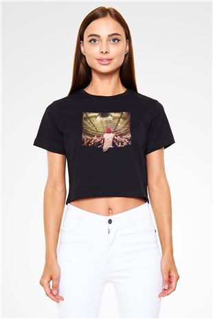 Avicii Siyah  Crop Top Tişört