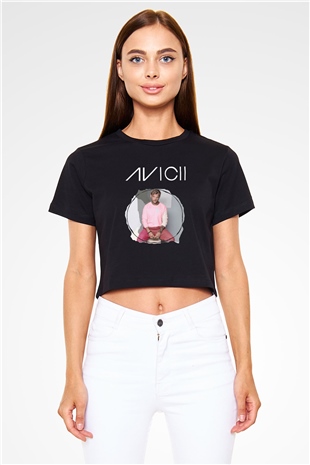 Avicii Siyah Crop Top Tişört