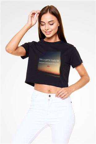 Avicii Siyah Crop Top Tişört