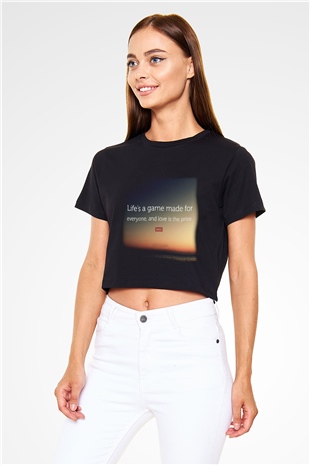 Avicii Siyah Crop Top Tişört