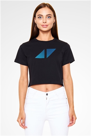 Avicii Siyah  Crop Top Tişört