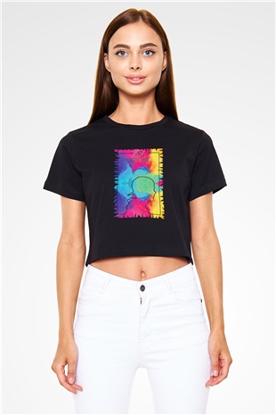 Avicii Siyah Crop Top Tişört