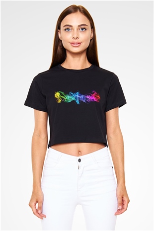 Avicii Siyah Crop Top Tişört