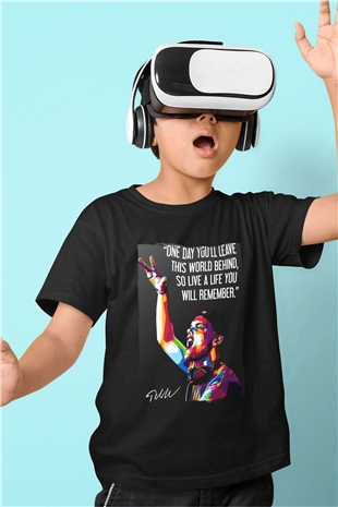 Avicii Siyah Unisex Çocuk Tişört
