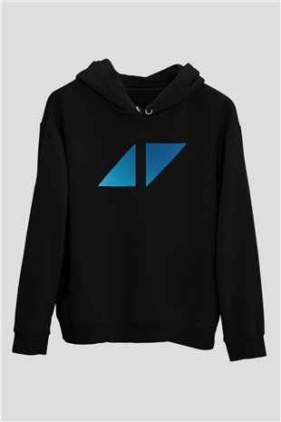 Avicii Siyah Unisex Kapüşonlu Sweatshirt
