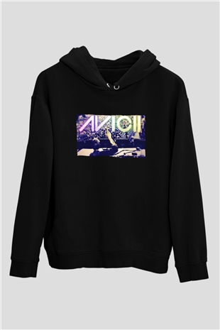 Avicii Siyah Unisex Kapüşonlu Sweatshirt